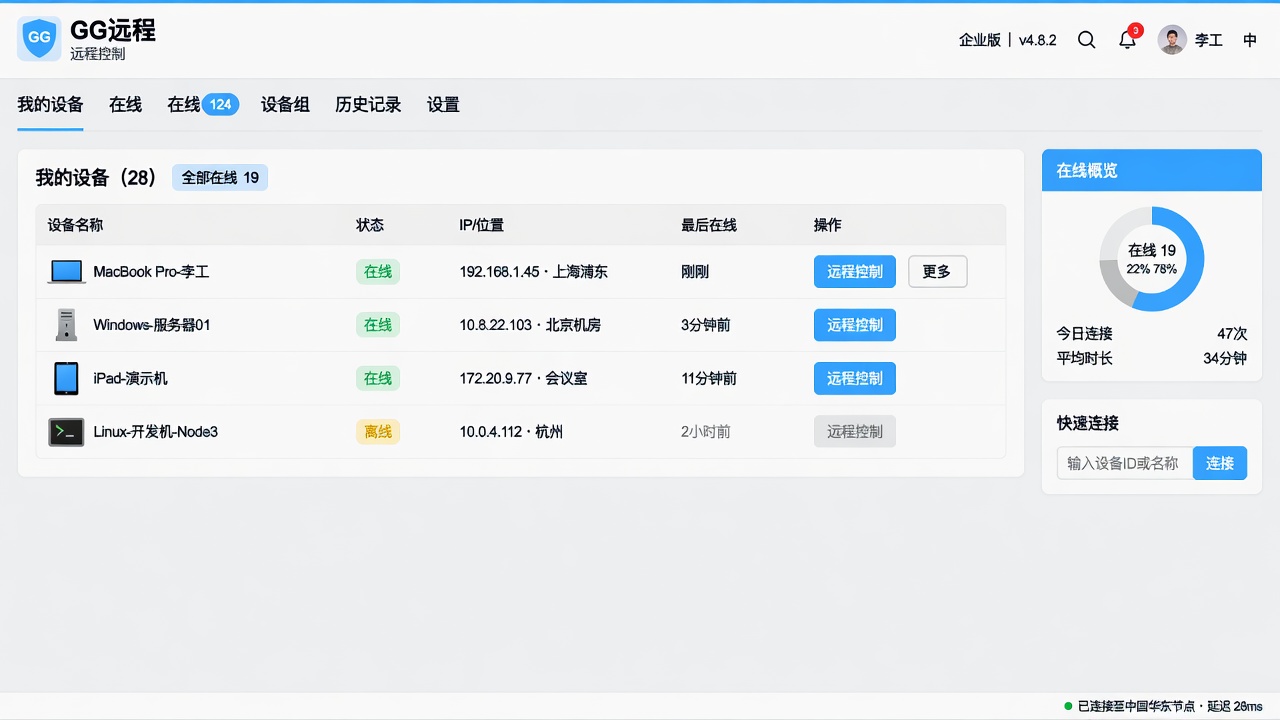 设备列表示意